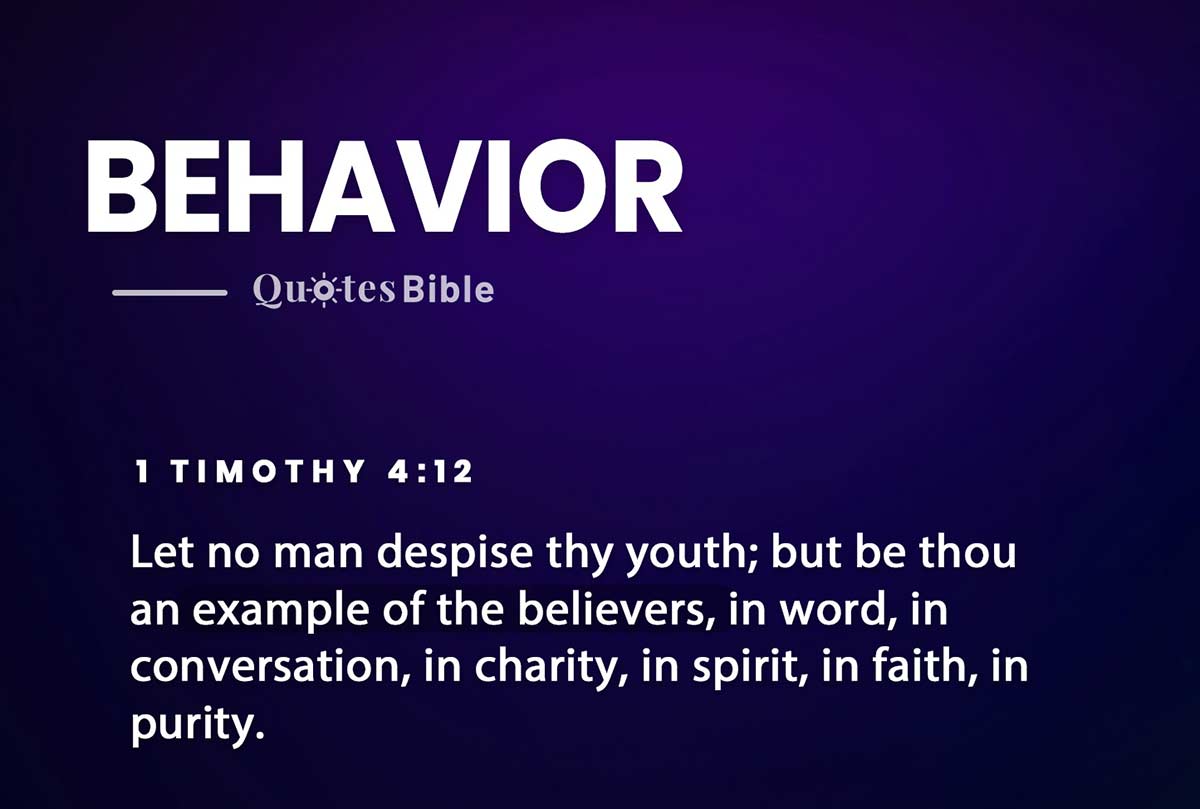 behavior bible verses quote