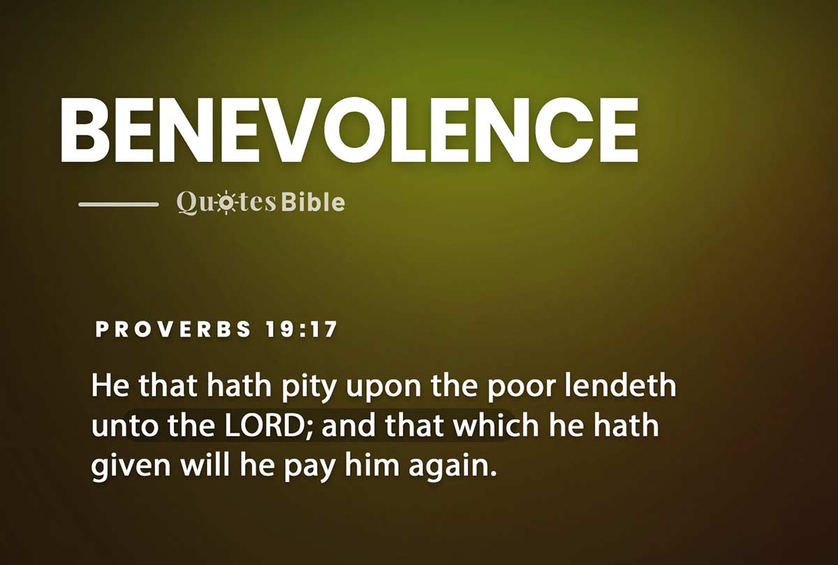 benevolence bible verses quote