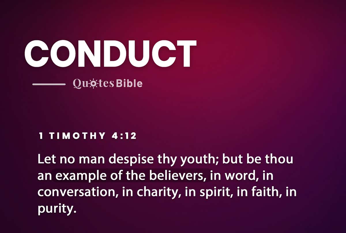 conduct bible verses quote