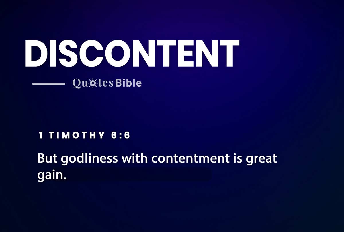 discontent bible verses quote