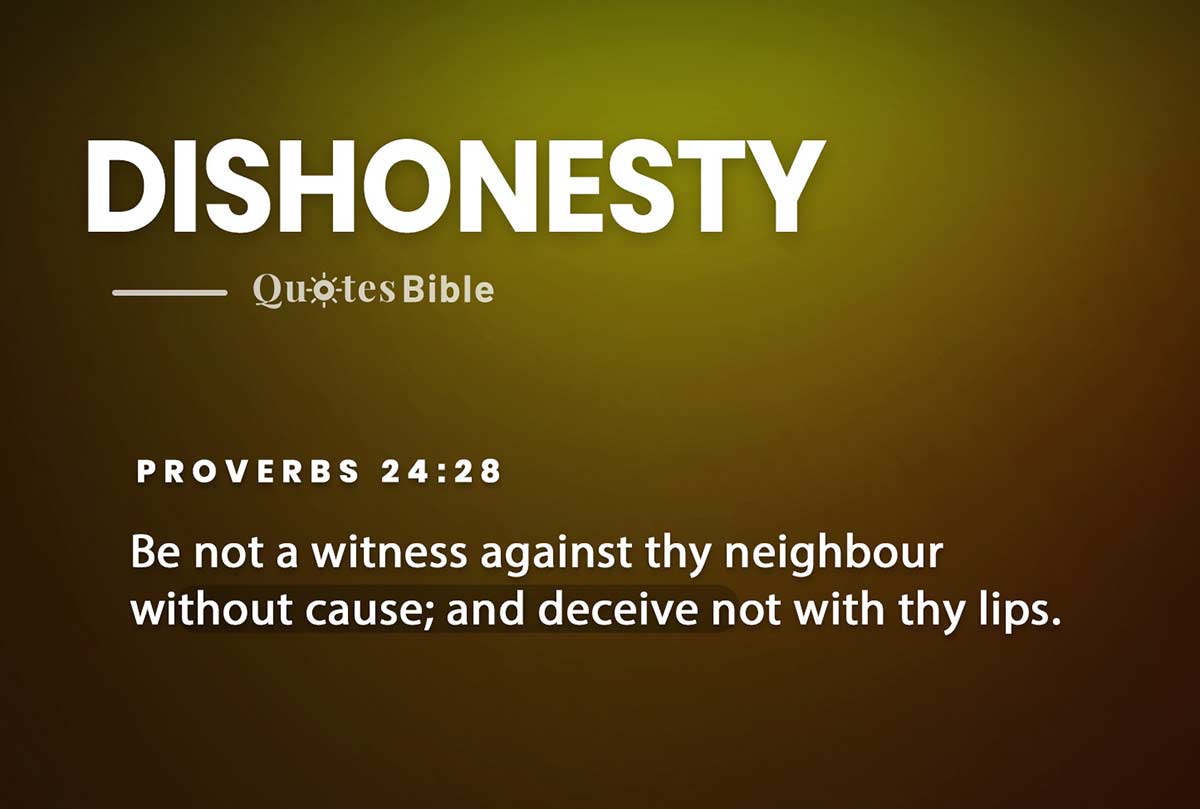 dishonesty bible verses quote