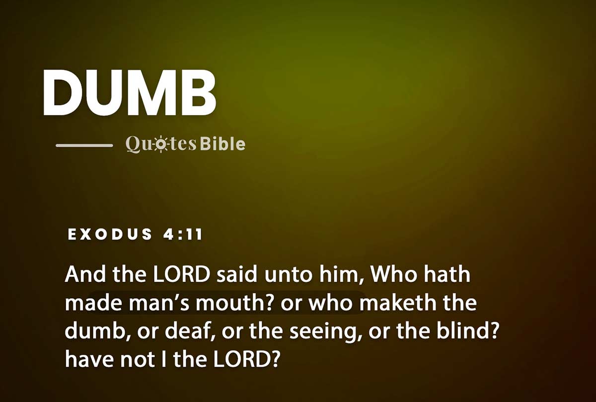 dumb bible verses quote