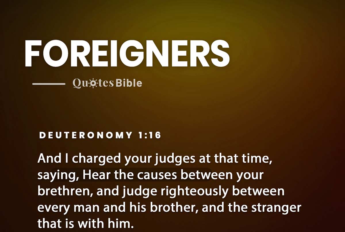 foreigners bible verses quote