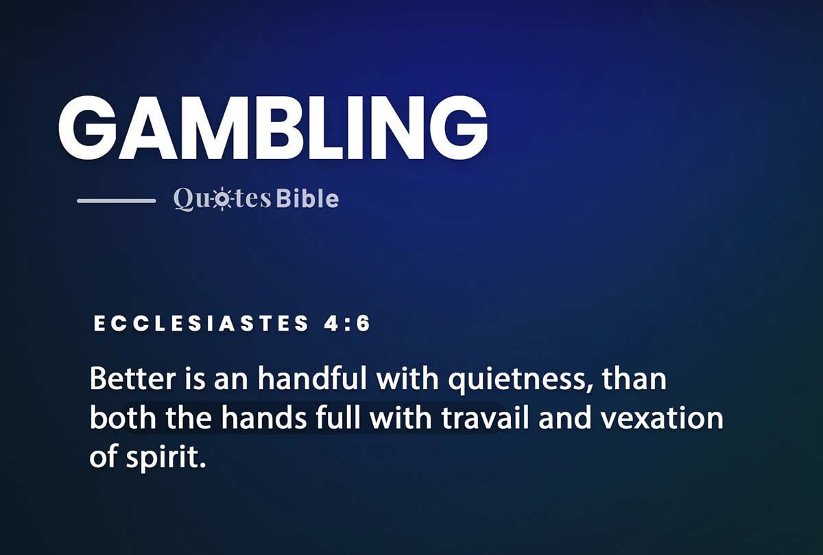 gambling bible verses quote