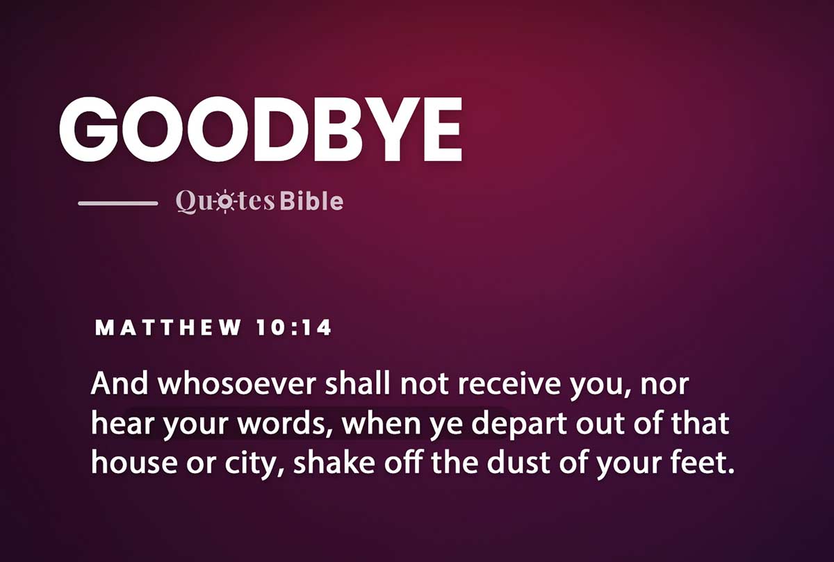 goodbye bible verses quote