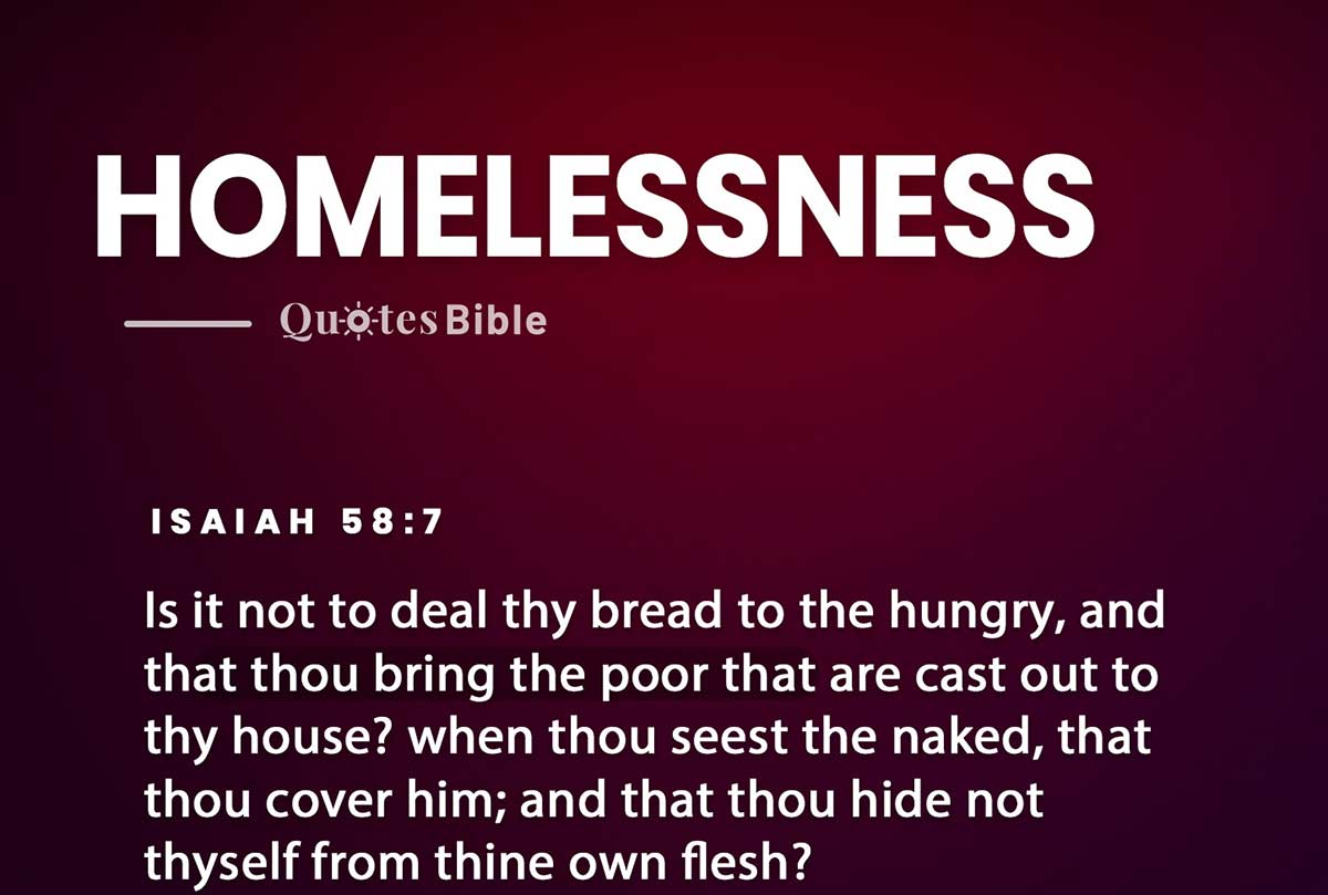 homelessness bible verses quote