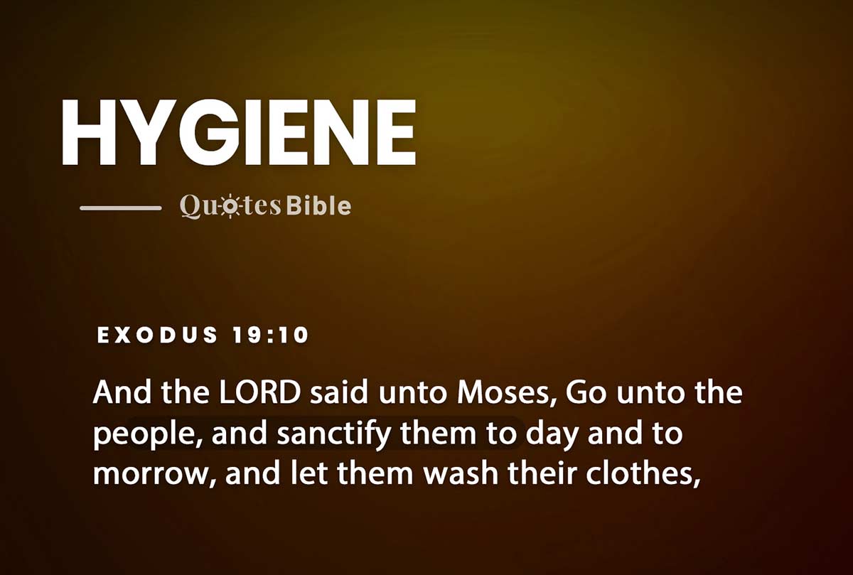 hygiene bible verses quote