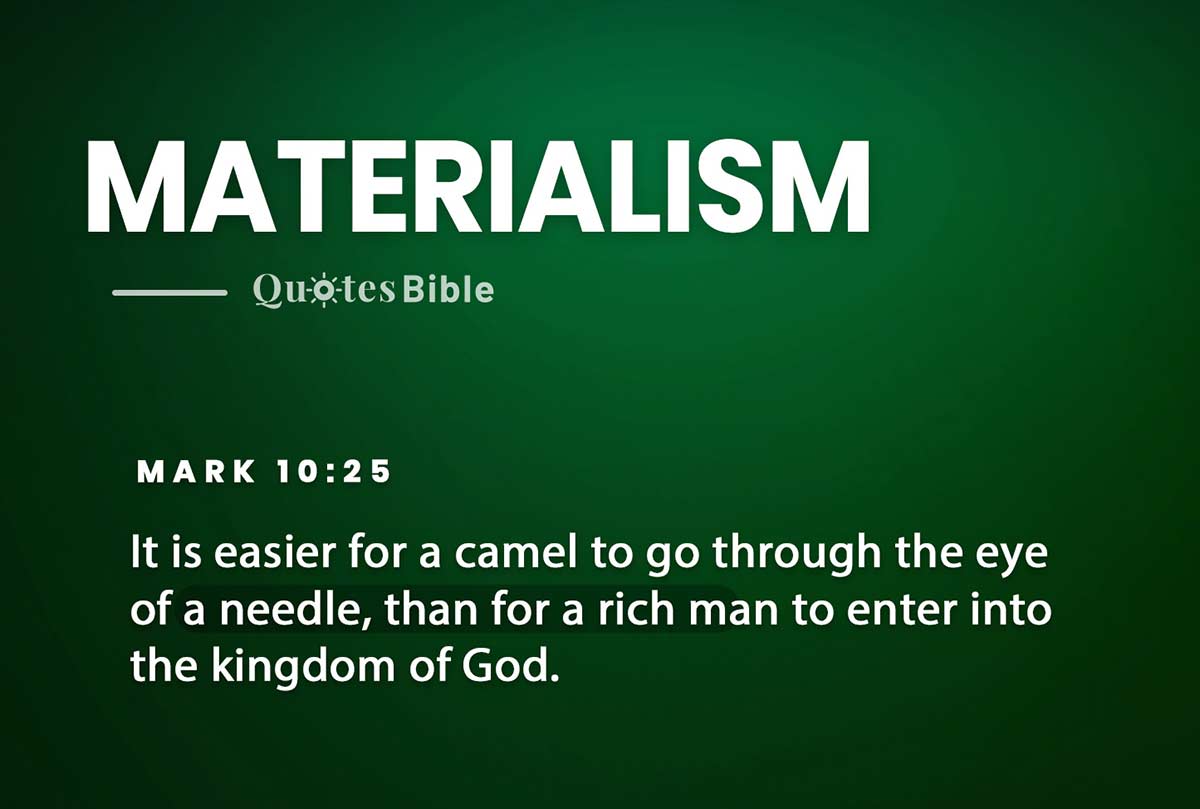 materialism bible verses quote