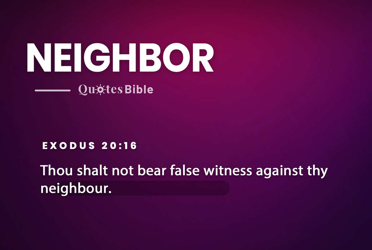 neighbor bible verses quote