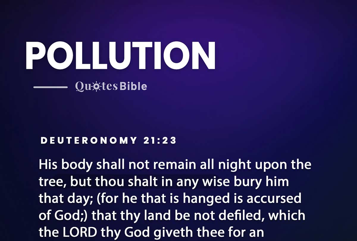 pollution bible verses quote