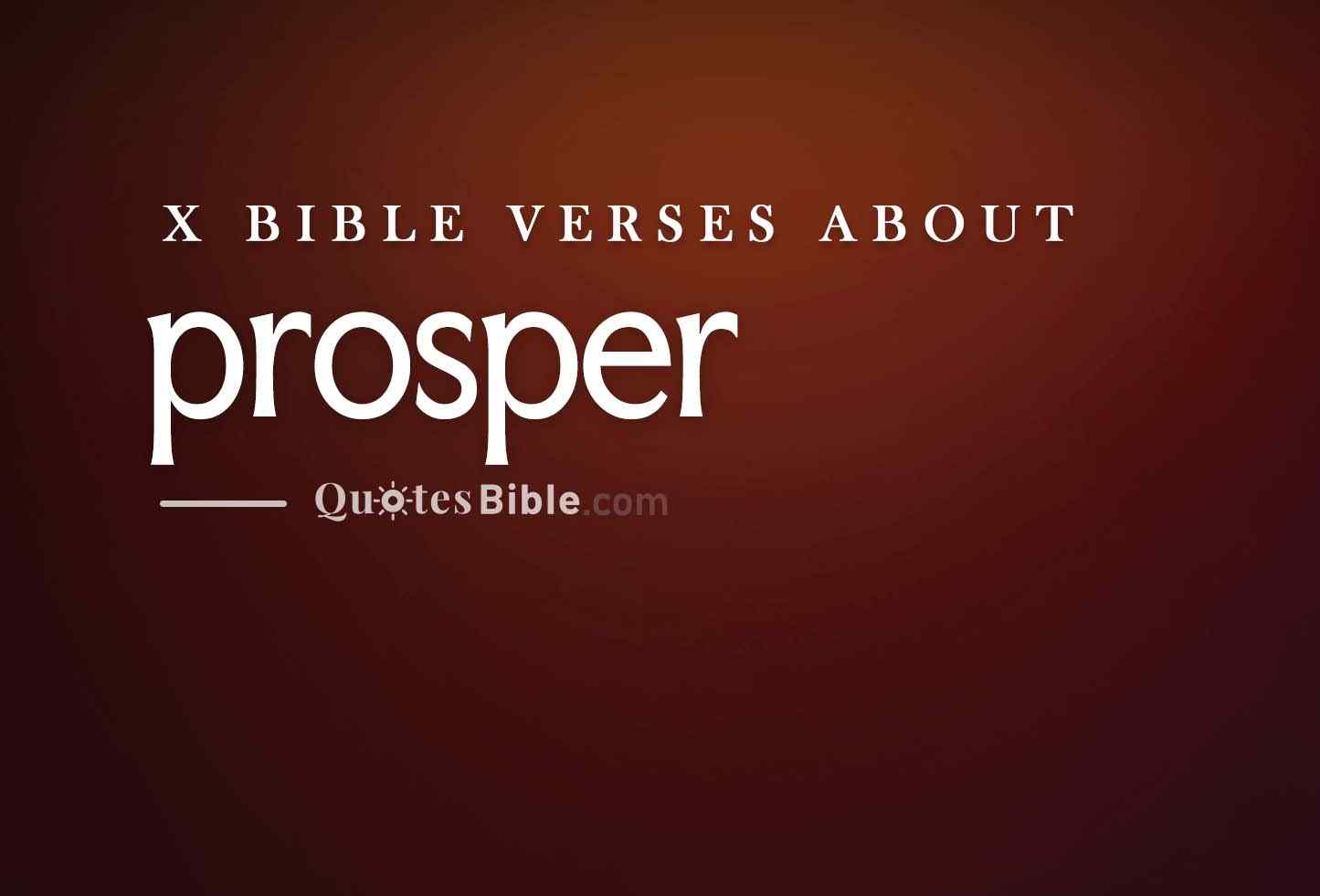 prosper bible verses quote