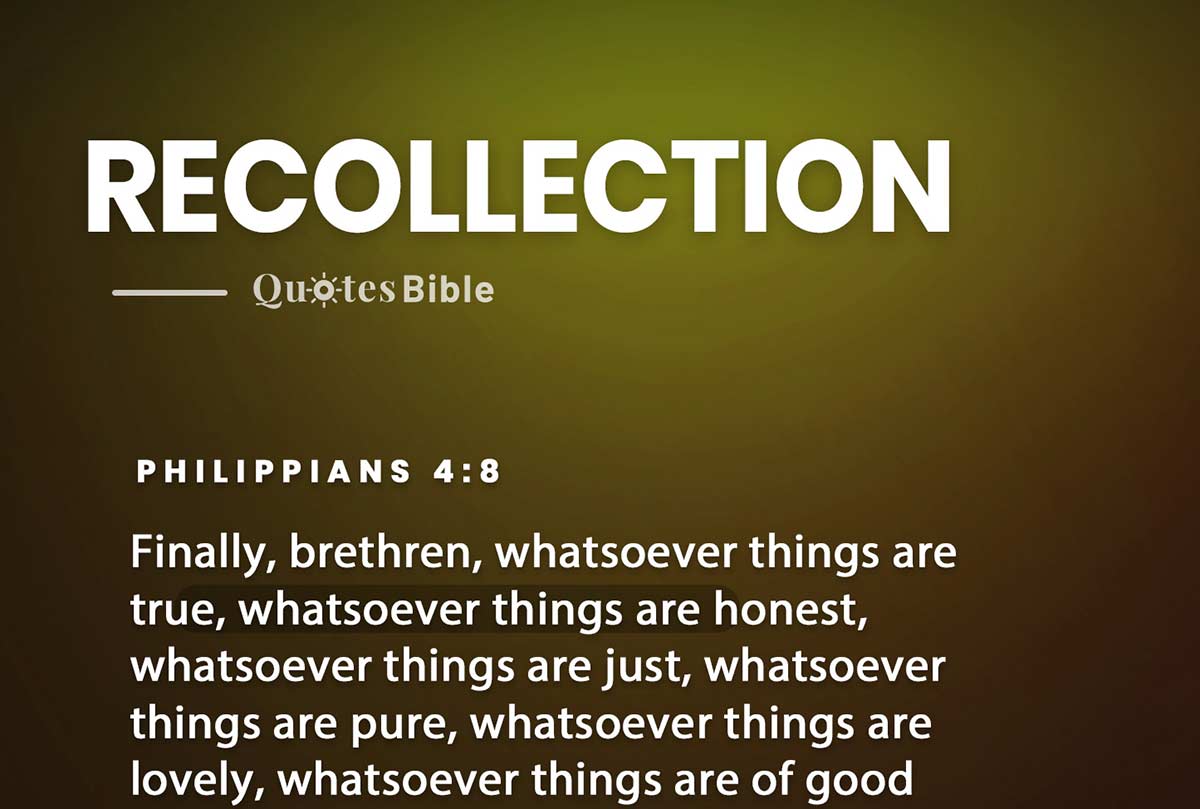 recollection bible verses quote