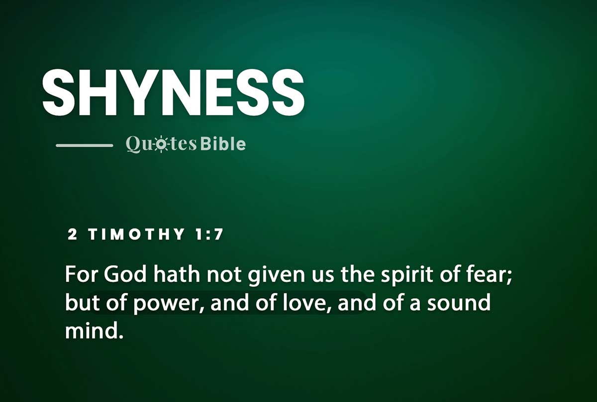 shyness bible verses quote