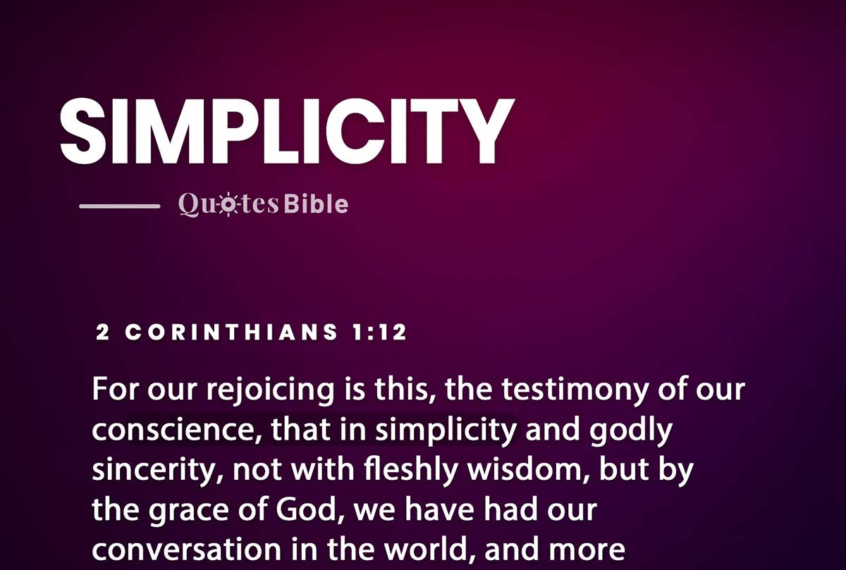 simplicity bible verses quote