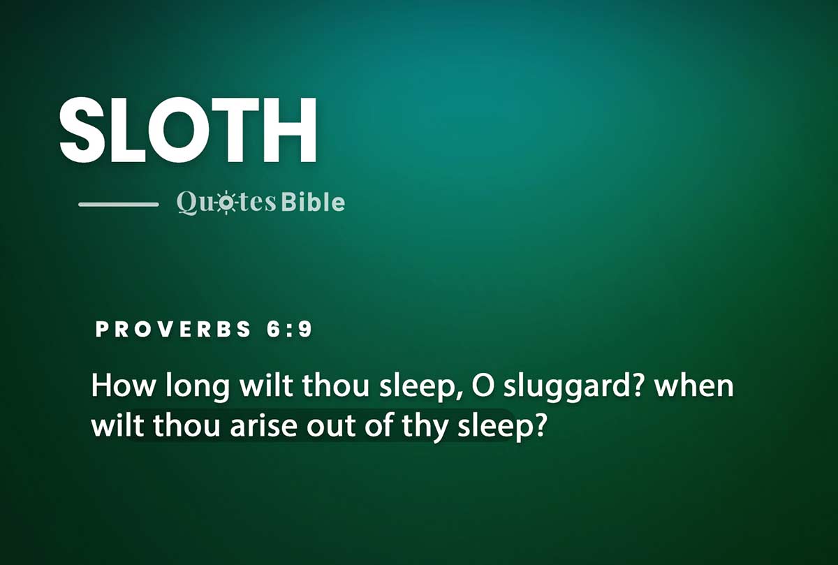 sloth bible verses quote