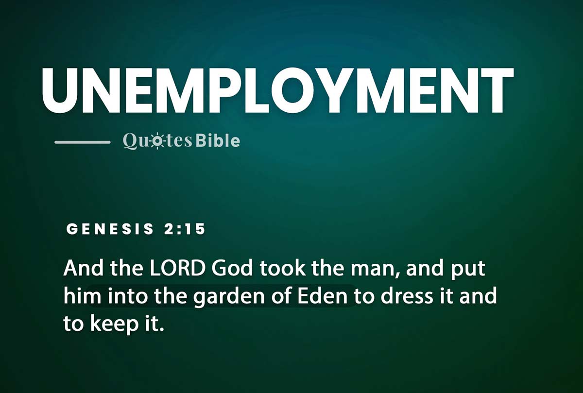 unemployment bible verses quote