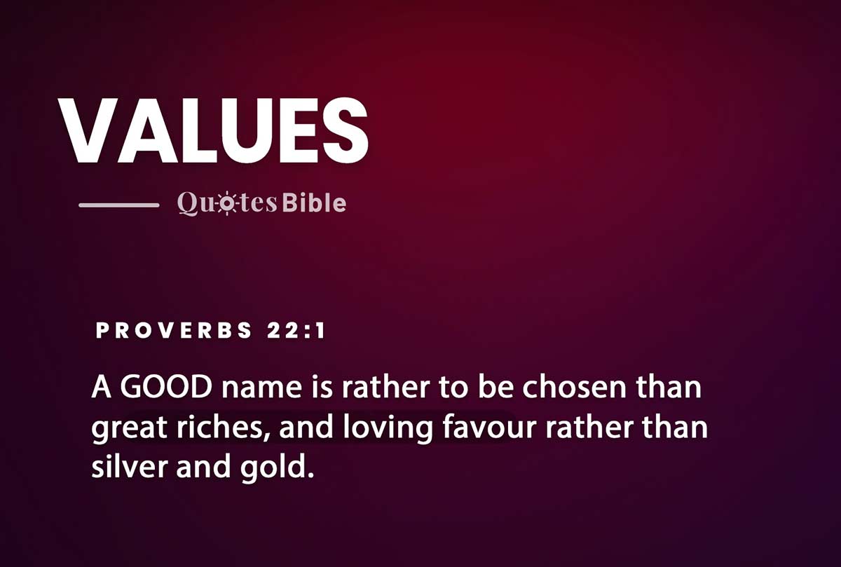 values bible verses quote