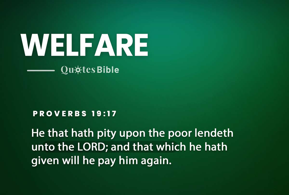 welfare bible verses quote