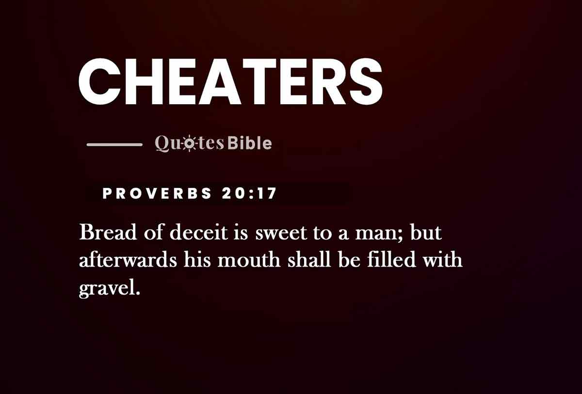cheaters bible verses quote