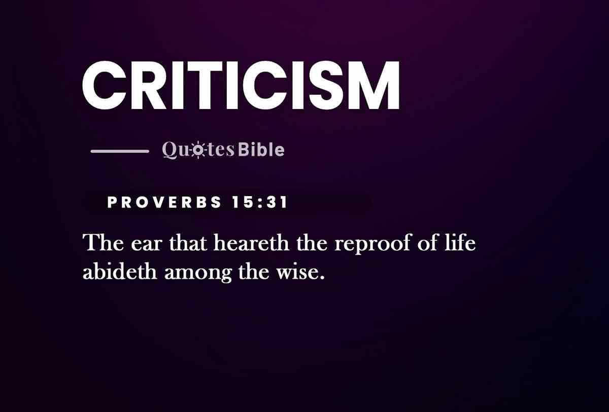 criticism bible verses quote