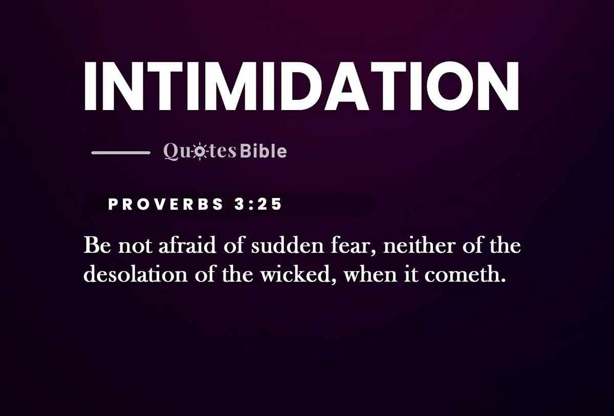 intimidation bible verses quote