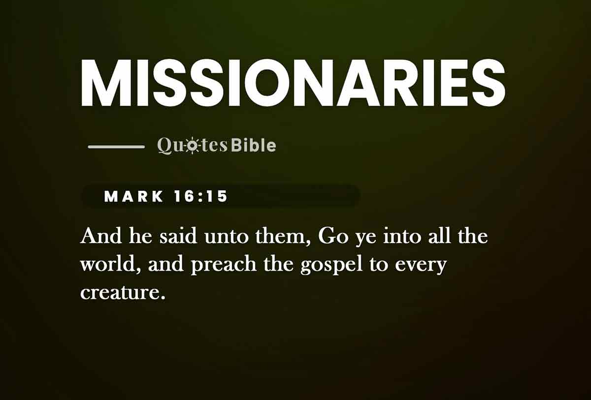 missionaries bible verses quote
