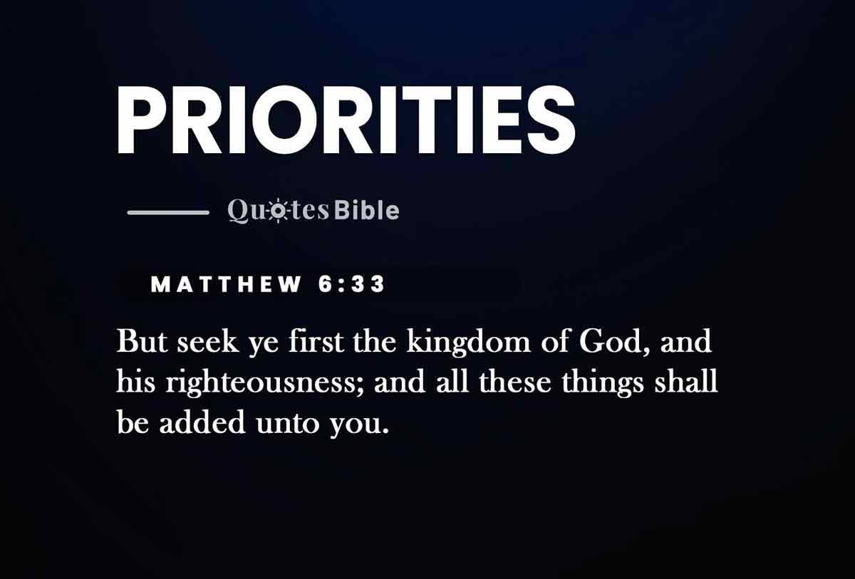 priorities bible verses quote