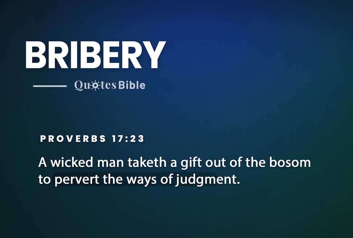 bribery bible verses photo