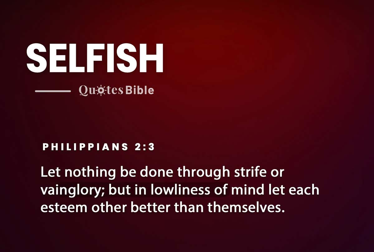 selfish bible verses photo