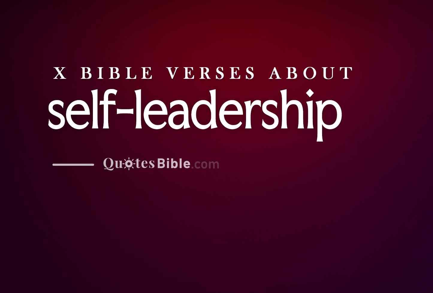self-leadership bible verses photo